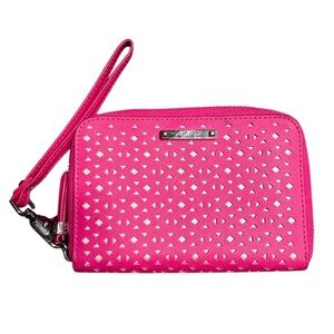 NWOT Stella & Dot Hot Pink Laser Cut Chelsea Tech
Wristlet - Zip Around Wallet